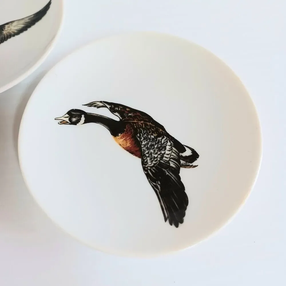 Vintage 1980s Bird Collection Small Plates by Calvert Reserve Whiskey